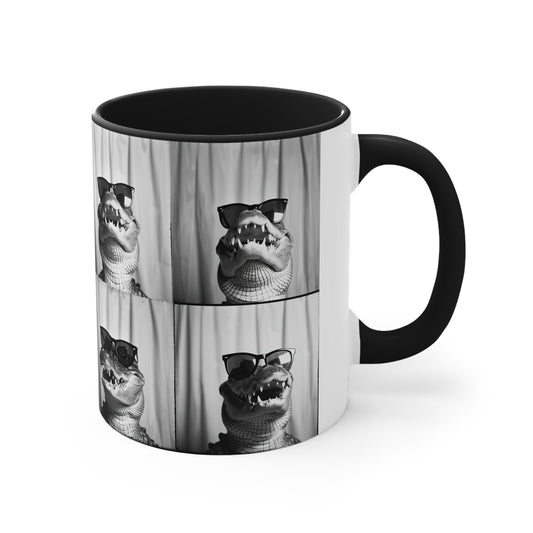 Crocodile Photo Booth Accent Coffee Mug, 11oz