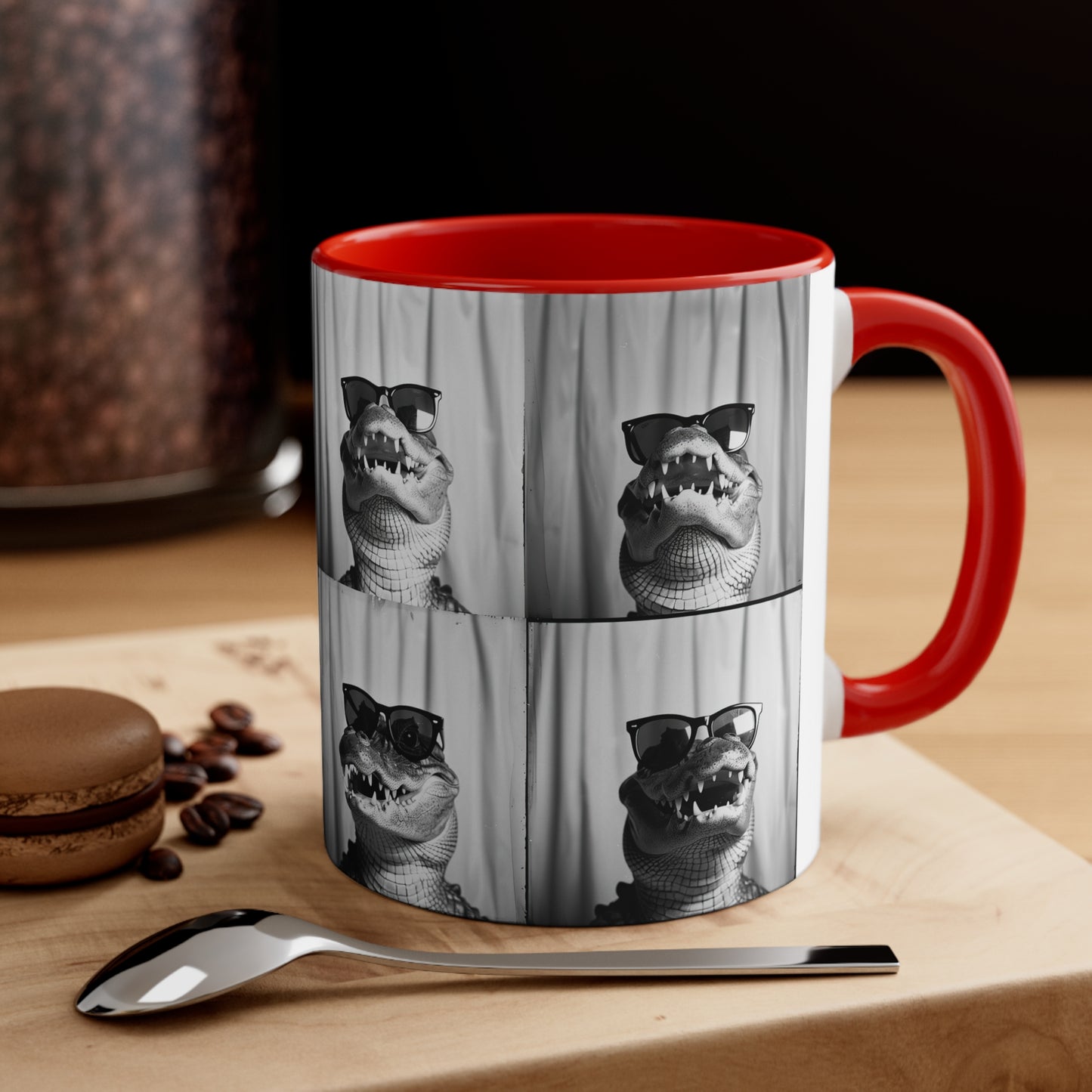 Crocodile Photo Booth Accent Coffee Mug, 11oz