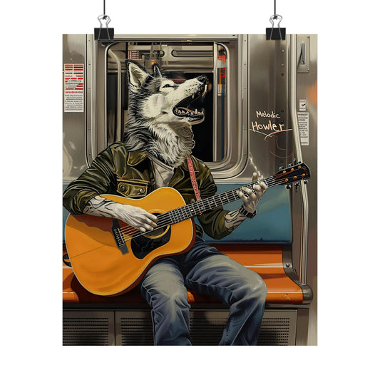 Husky in NY Subway, Husky Wall Art