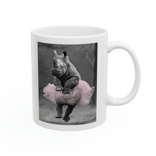 Rhino Tutu Ceramic Mug, 11oz