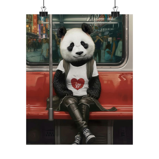 Panda in NY Subway, Panda Wall Art