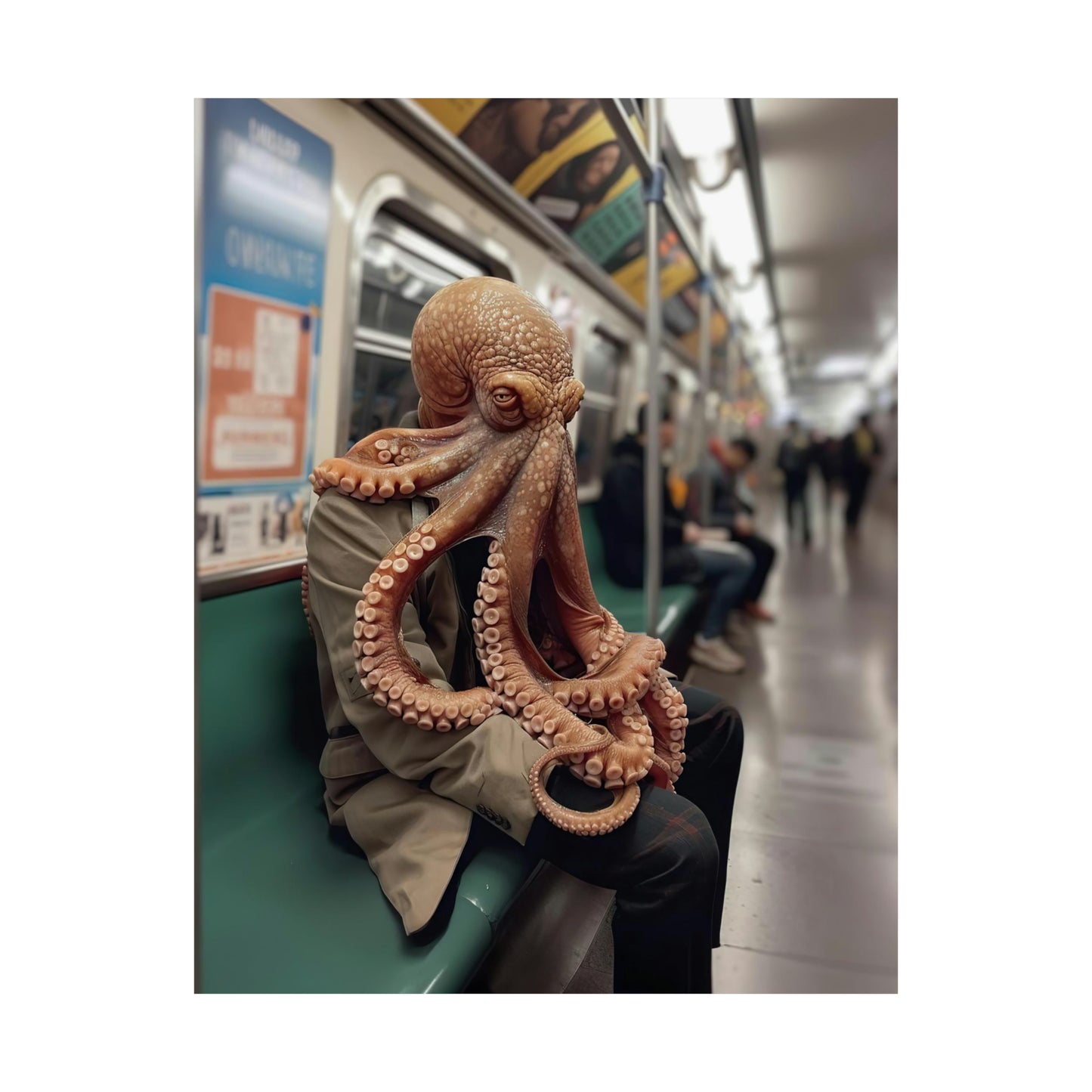 Octopus in NY Subway, Octopus Wall Art