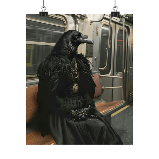 Crow in NY Subway, Crow Wall Art