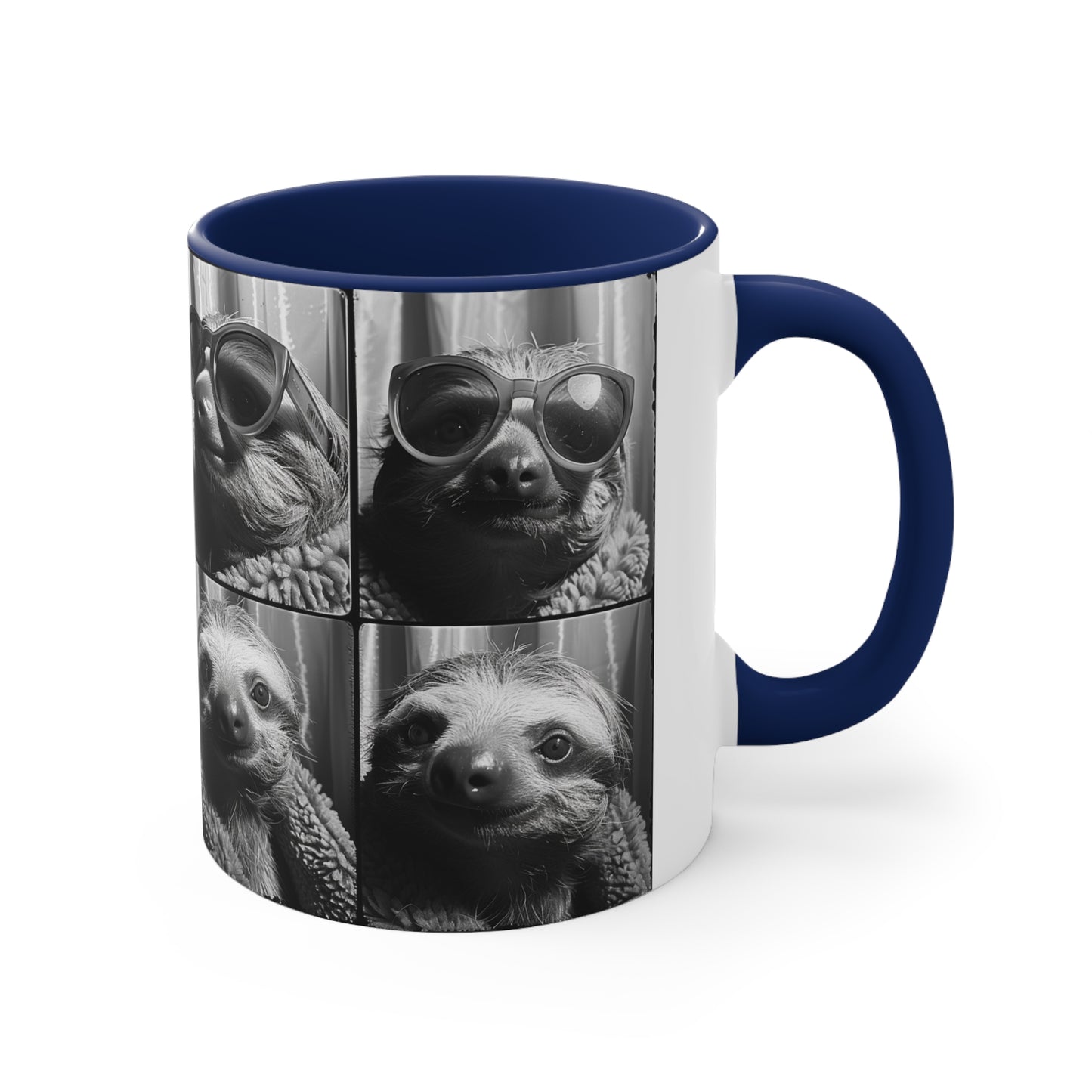 Sloth Photo Booth Accent Coffee Mug, 11oz