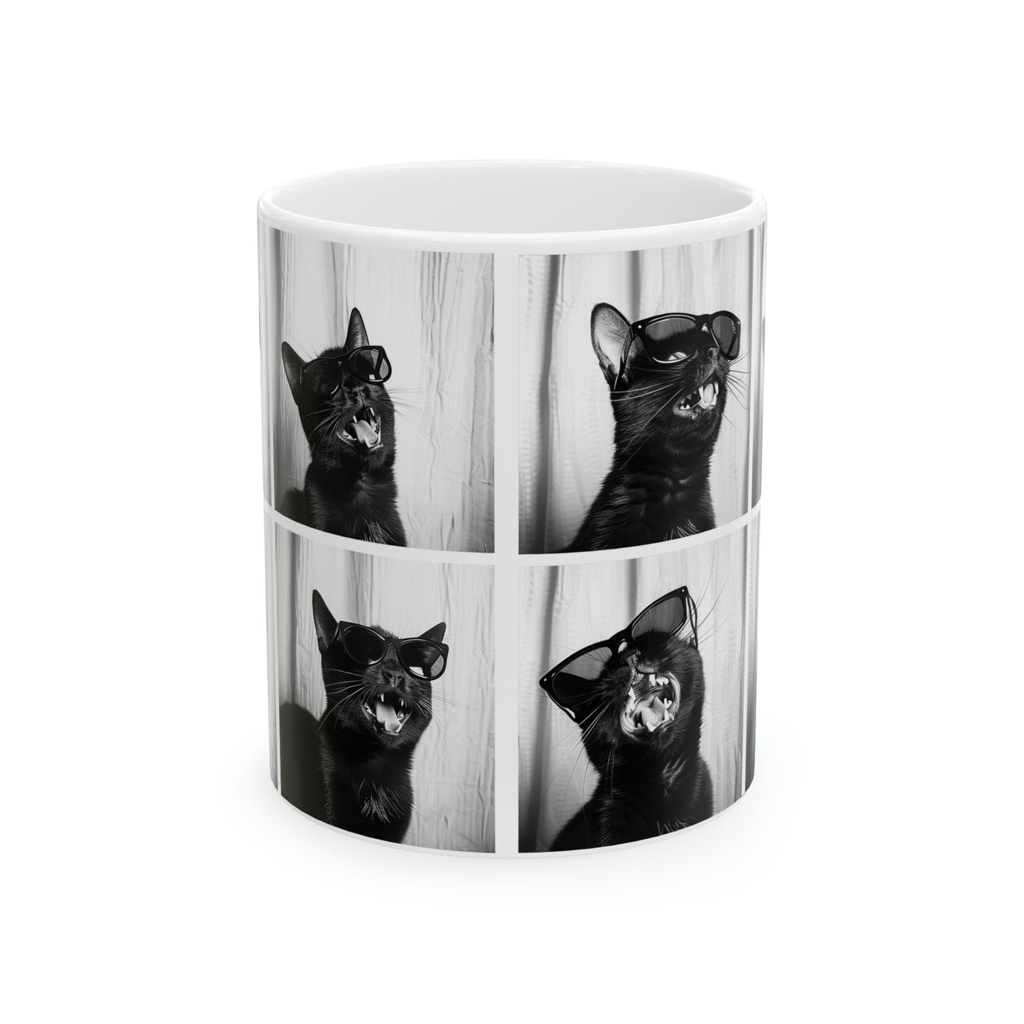 Black Cat Photo Booth 11oz Mug