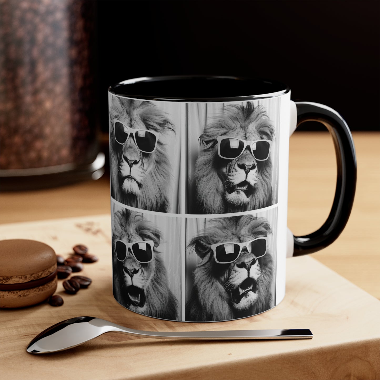 Lion Photo Booth Accent Coffee Mug, 11oz