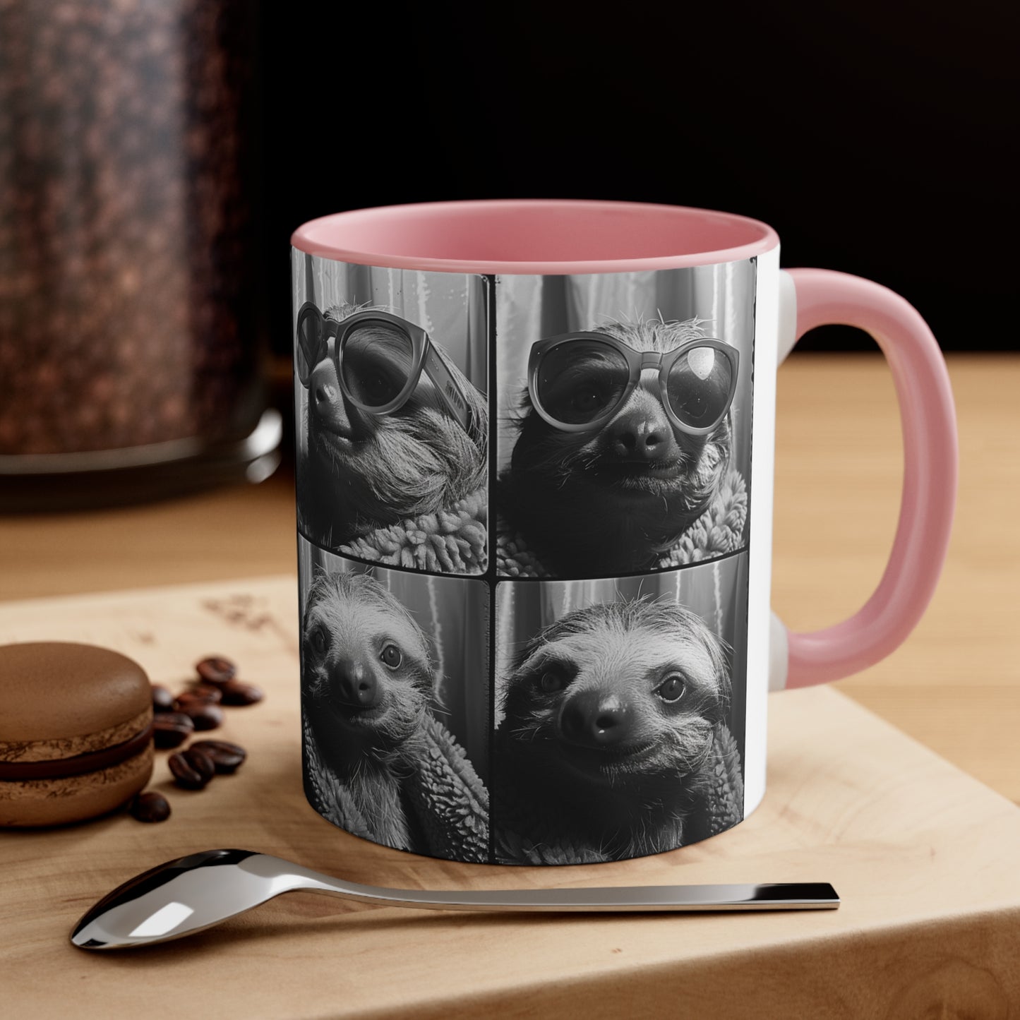 Sloth Photo Booth Accent Coffee Mug, 11oz