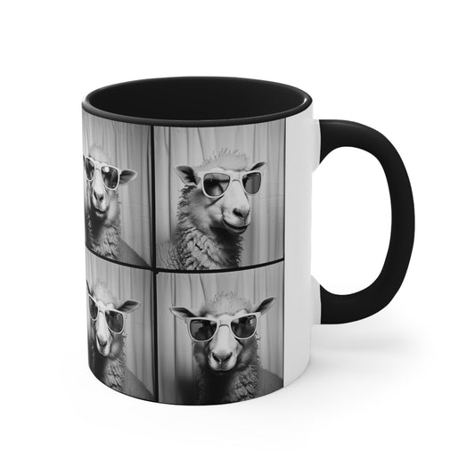 Sheep Photo Booth Accent Coffee Mug, 11oz