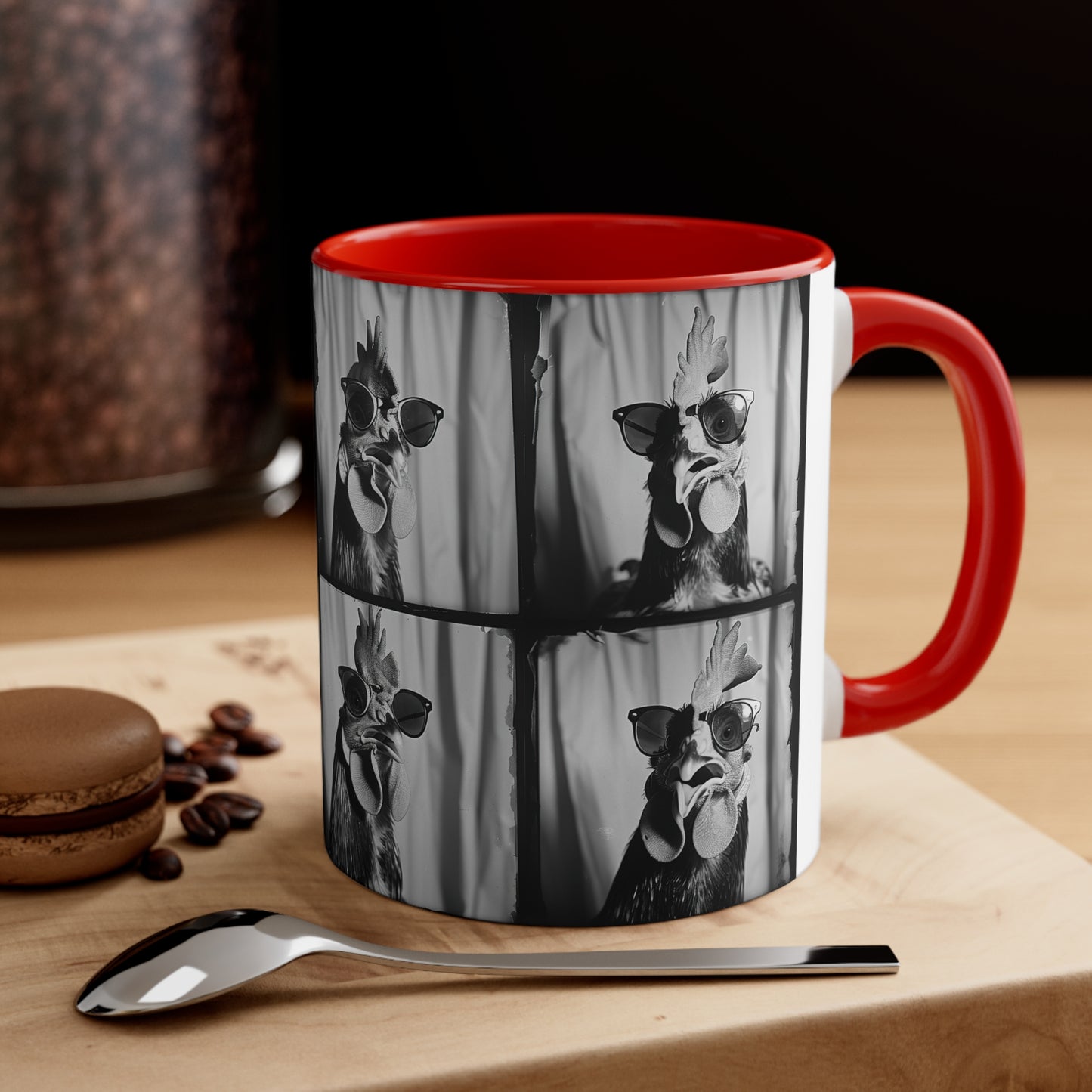 Chicken Photo Booth Accent Coffee Mug, 11oz