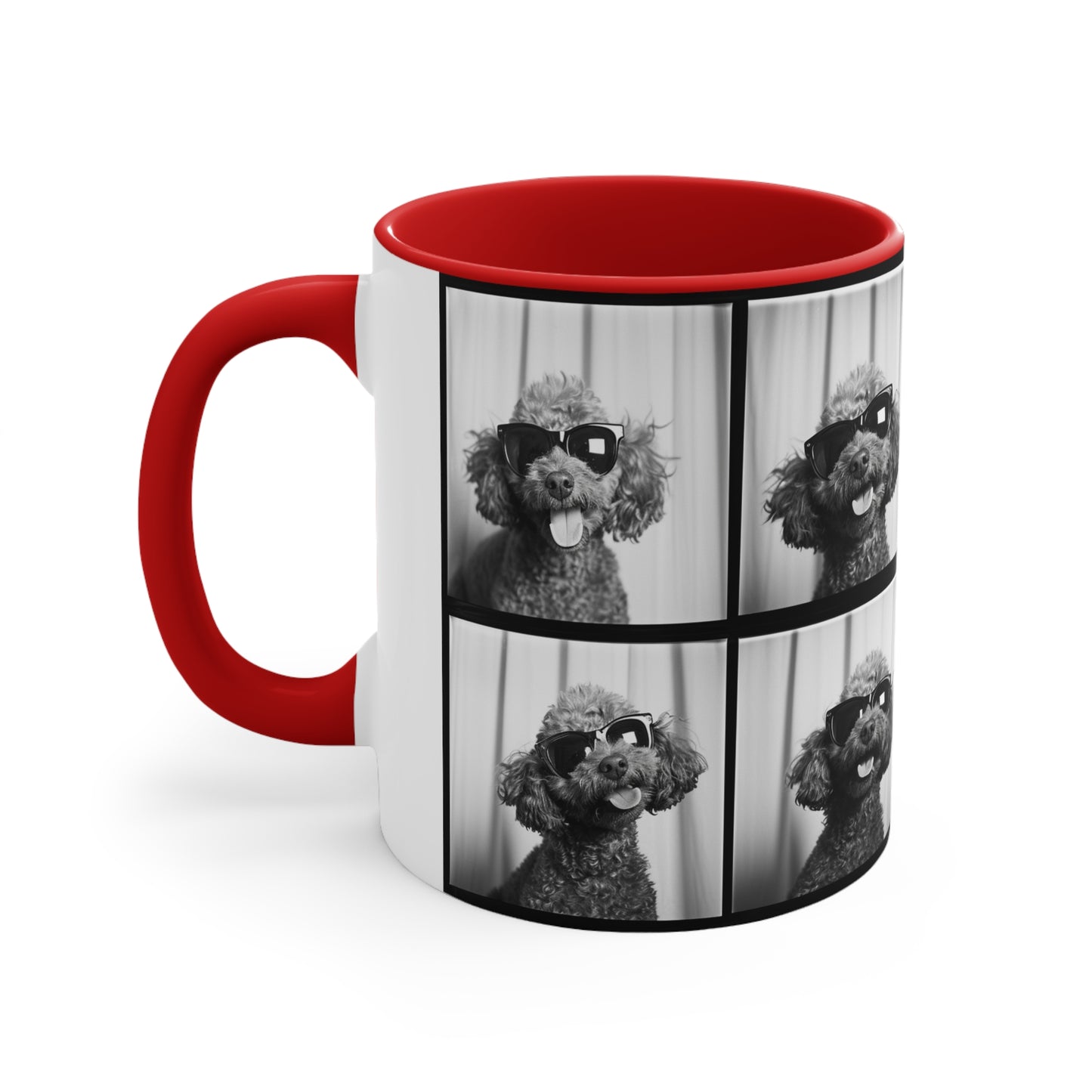 Poodle Photo Booth Accent Coffee Mug, 11oz