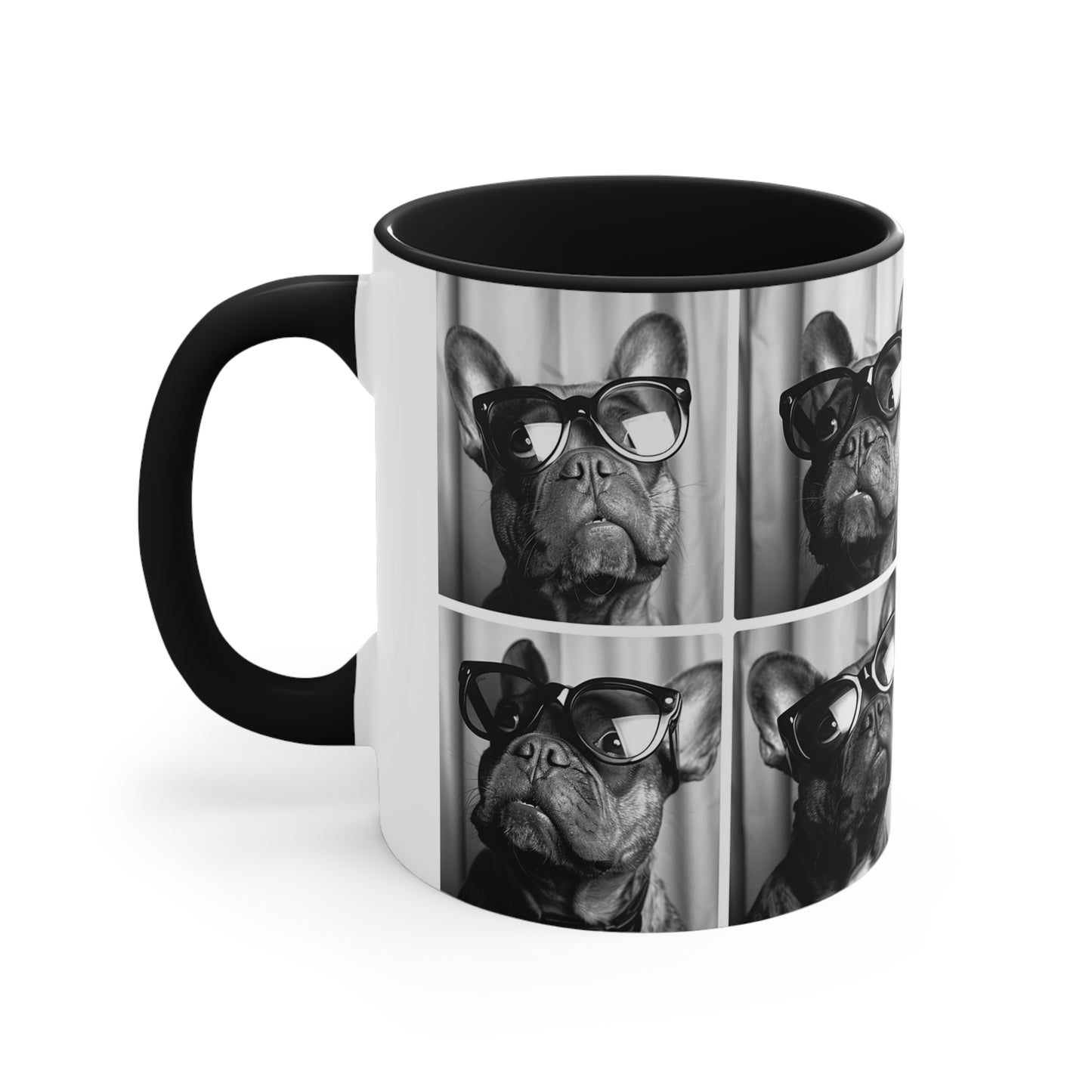 French Bulldog Photo Booth Accent Coffee Mug, 11oz