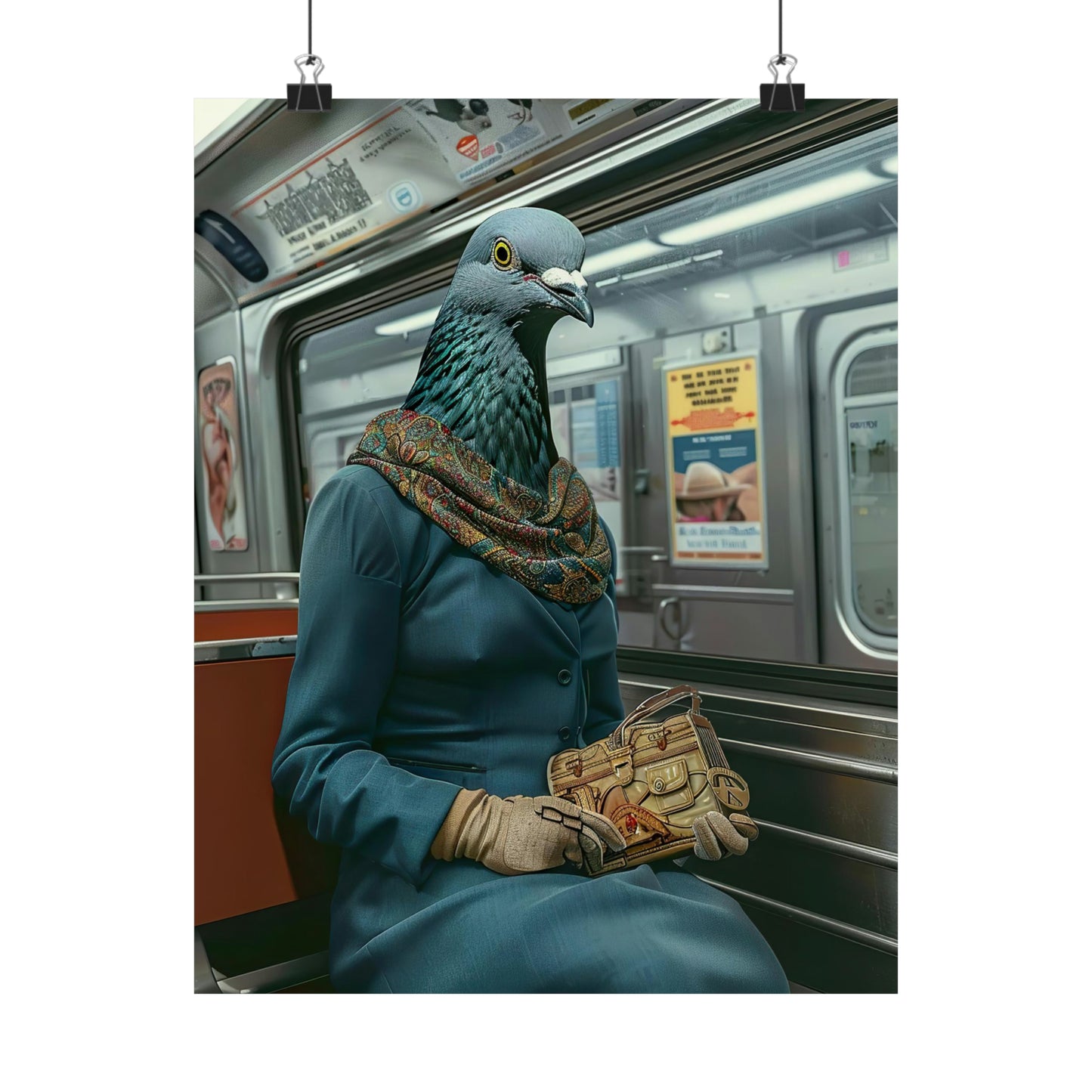 Pigeon in NY Subway, Pigeon Wall Art