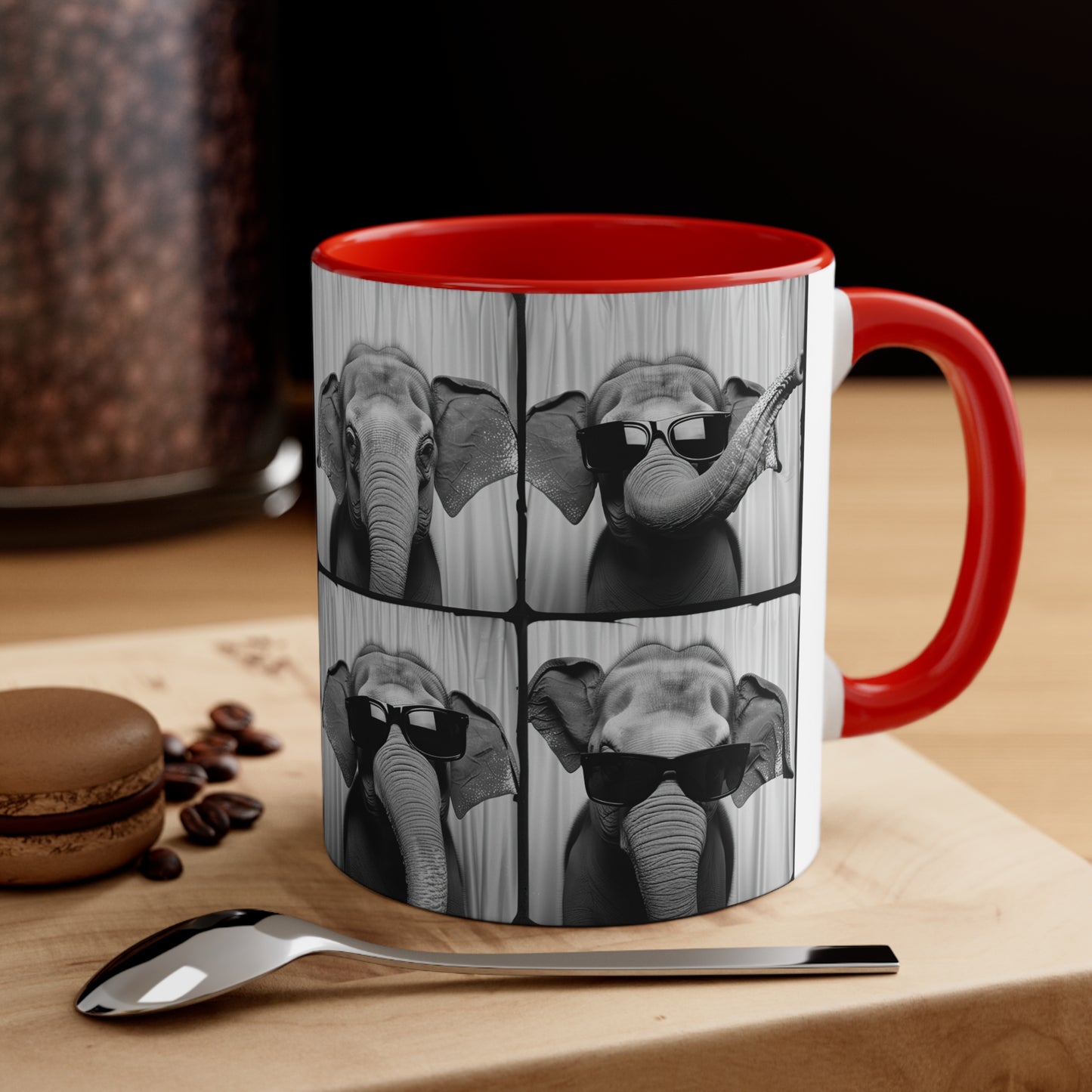 Elephant Photo Booth Accent Coffee Mug, 11oz