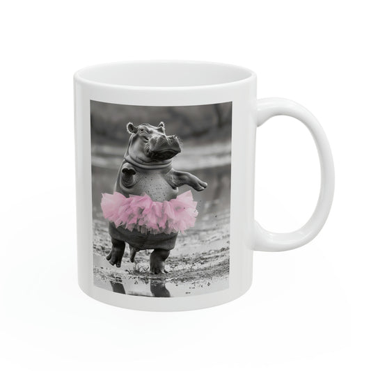 Hippo Tutu Ceramic Mug, 11oz