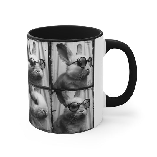 Rabbit Photo Booth Accent Coffee Mug, 11oz