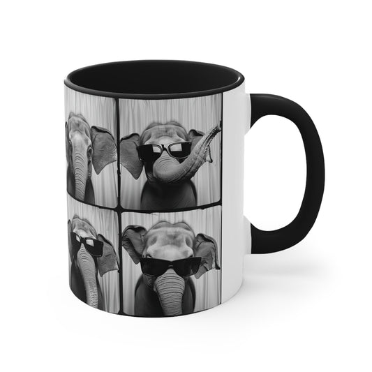 Elephant Photo Booth Accent Coffee Mug, 11oz