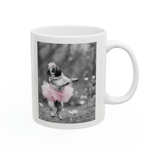 Pug Tutu Ceramic Mug, 11oz