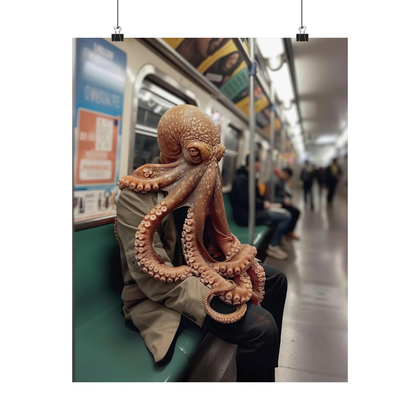 Octopus in NY Subway, Octopus Wall Art