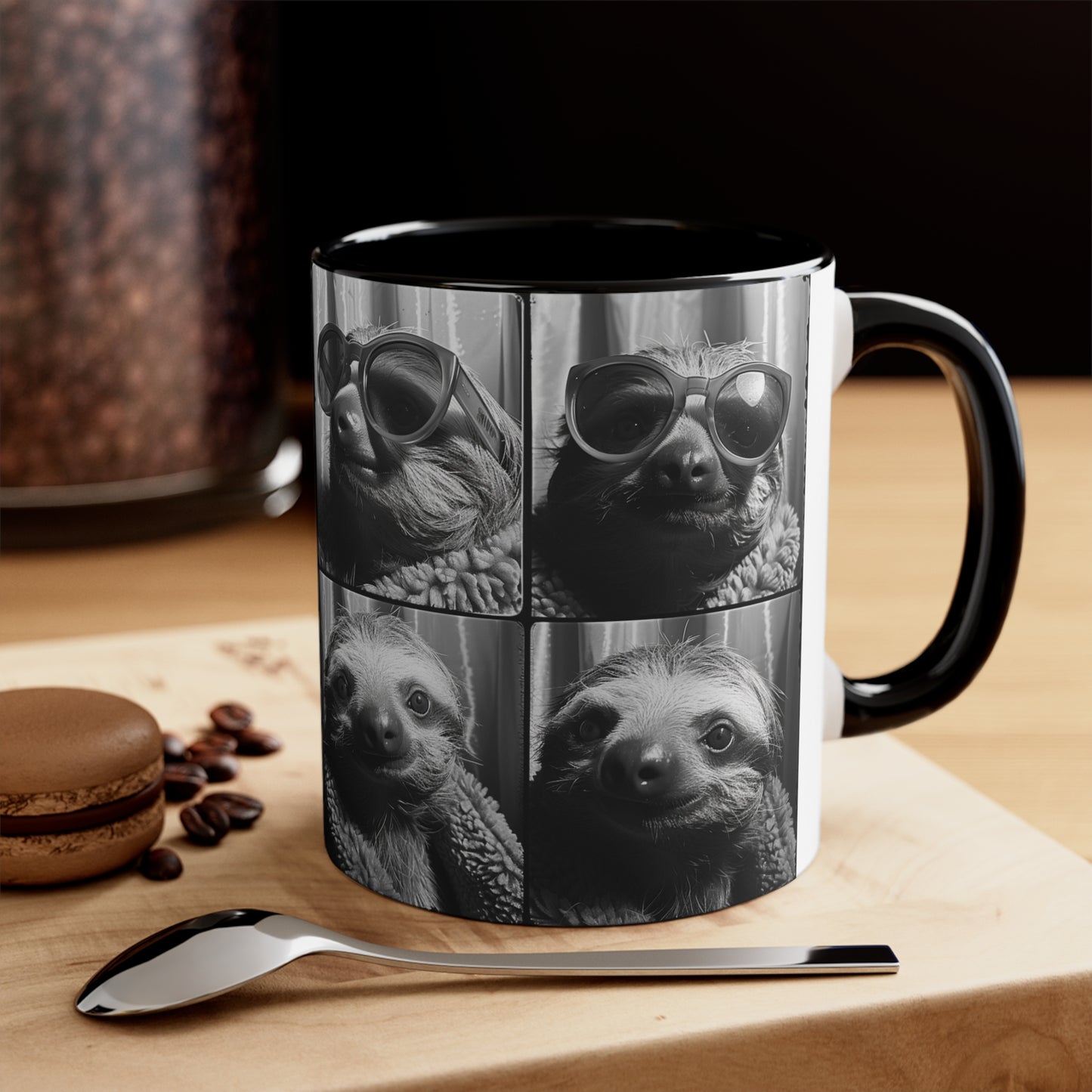 Sloth Photo Booth Accent Coffee Mug, 11oz