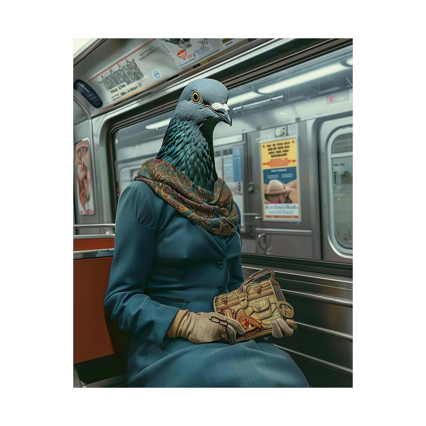 Pigeon in NY Subway, Pigeon Wall Art