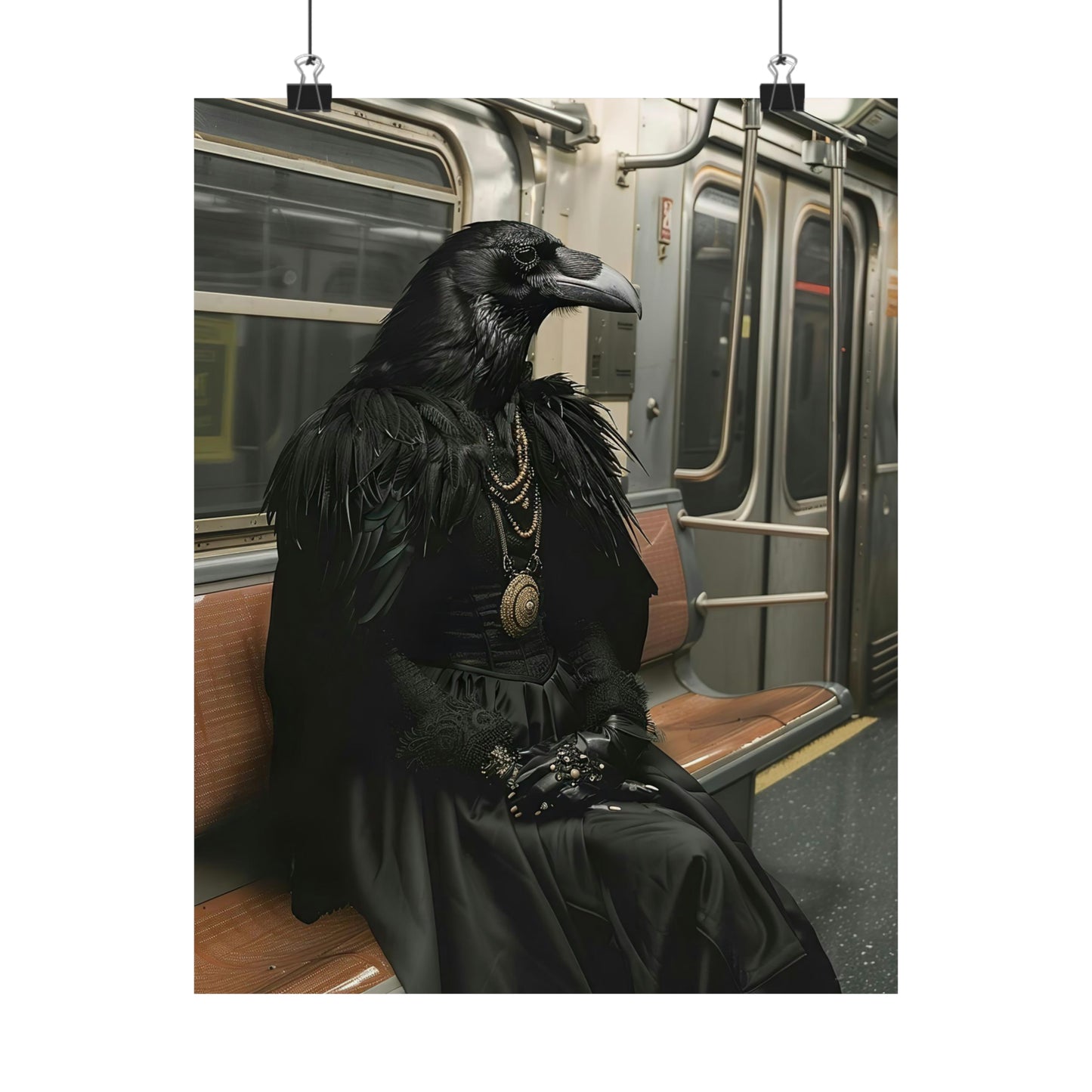 Crow in NY Subway, Crow Wall Art