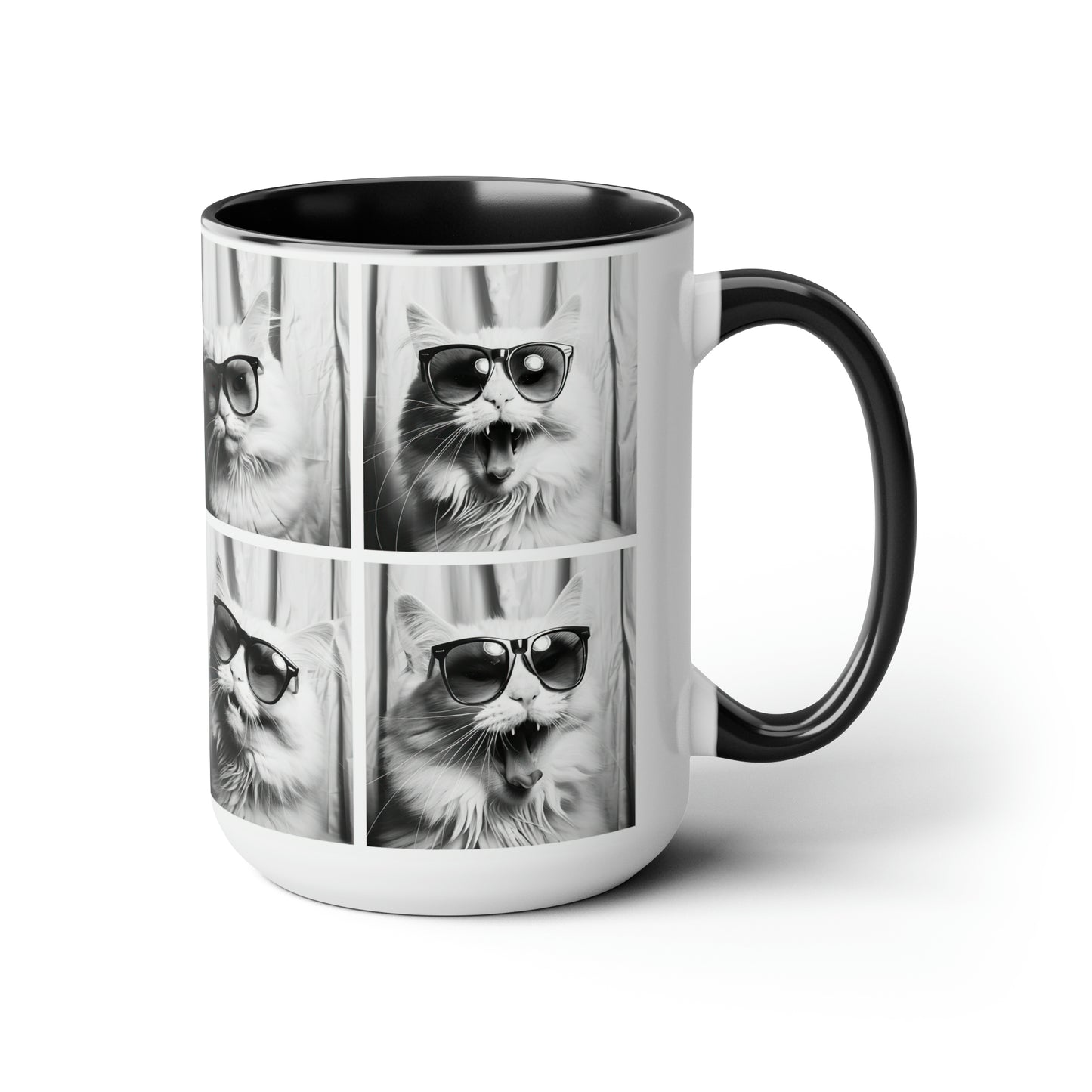 White Cat Photo Booth Accent Coffee Mug, 11oz