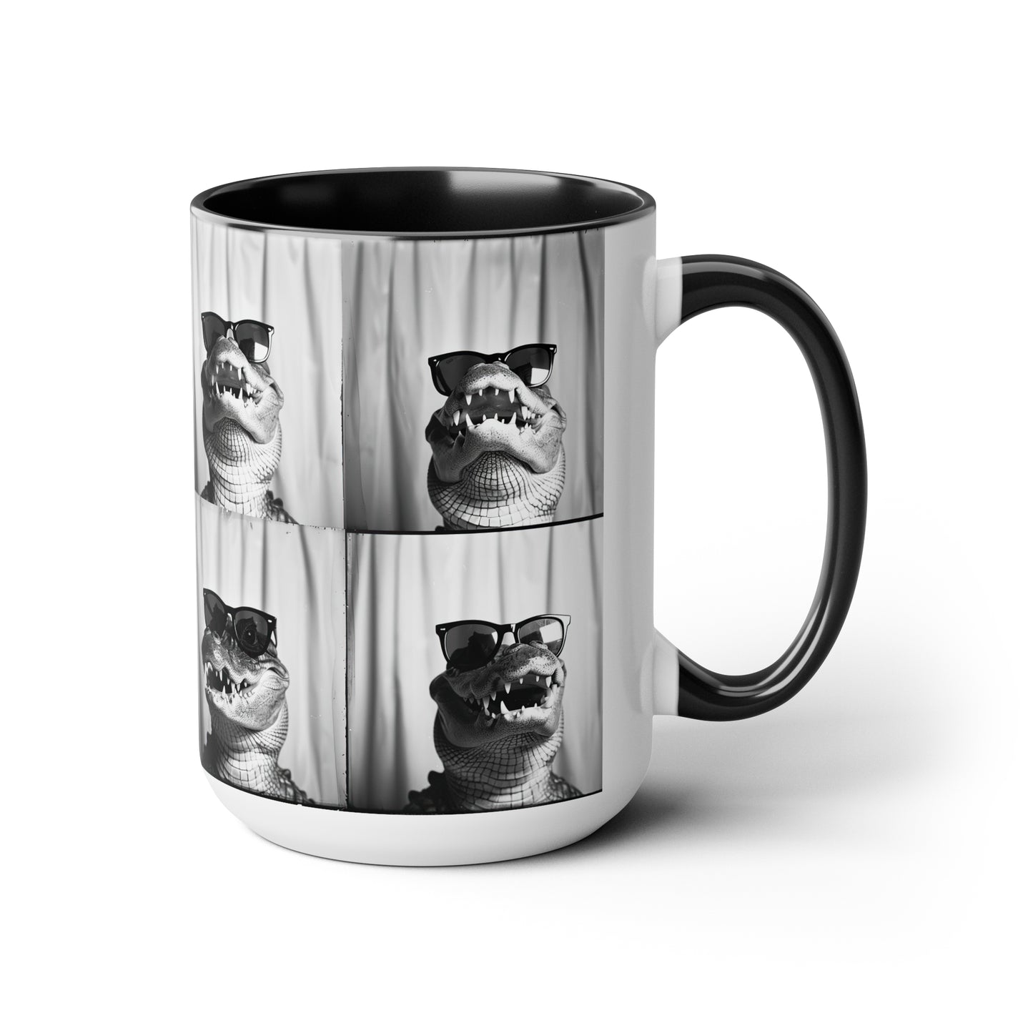 Crocodile Photo Booth Accent Coffee Mug, 11oz