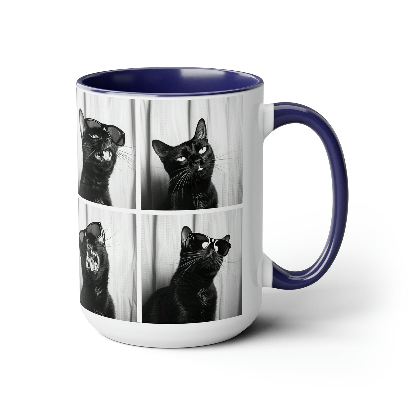 Black Cat Photo Booth Accent Coffee Mug, 11oz