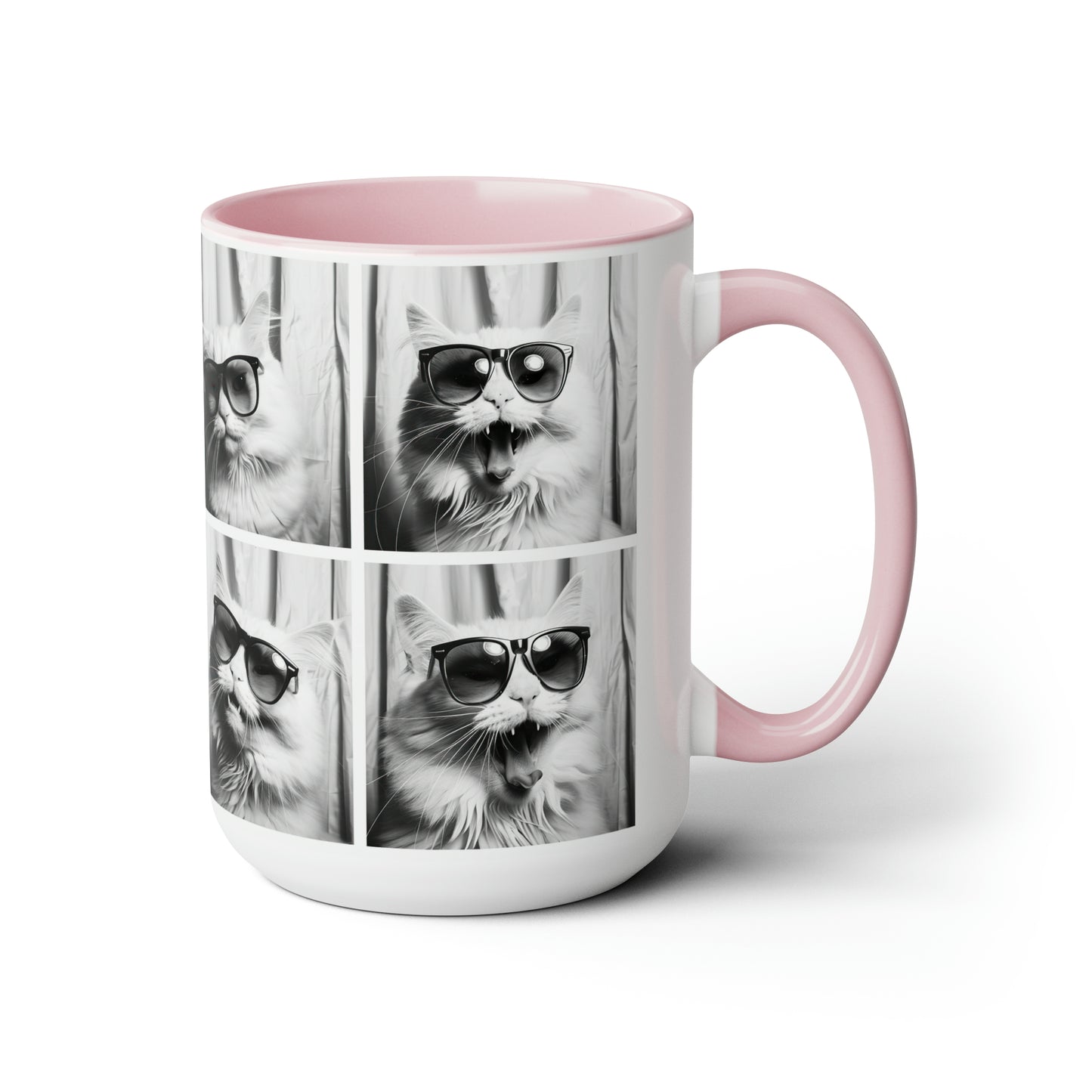 White Cat Photo Booth Accent Coffee Mug, 11oz